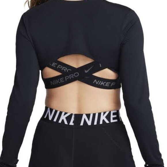 Pro Women's Dri-FIT Cropped Long-Sleeve Top - Black - Medium - Picture 6 of 6